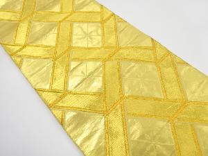 アンティーク　斜め格子模様織り出し袋帯（着用可）